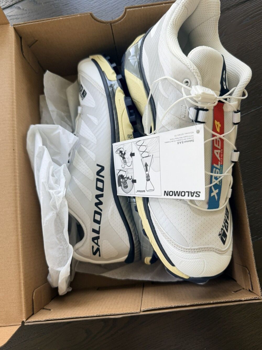 SALOMON XT-6 OG White Lunar Rock Unisex Sneakers | Women's 8.5 / Men's 7.5 | NWT